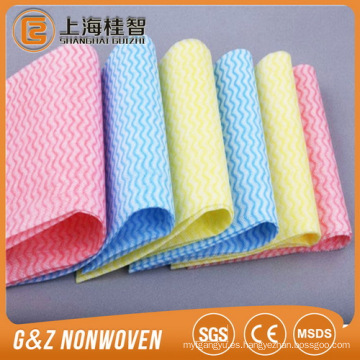 Rollos de limpieza de tela no tejida de tela no tejida de encaje hilado ondulado para toallitas húmedas